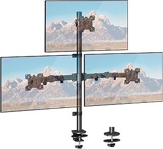 ELIVED EV4013 Monitor Mount for 3 Screens from 17 to 32 inches, Triple Monitor Arm, Adjustable Height, 80 cm Bar, Max. 8 k…