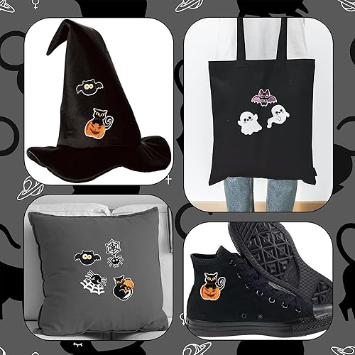 Miniatura 5 de 8 parches para planchar de Halloween, fantasma, murciélago, araña, gato, animales, coser, bordado, parche de reparación de bordado, accesorios de