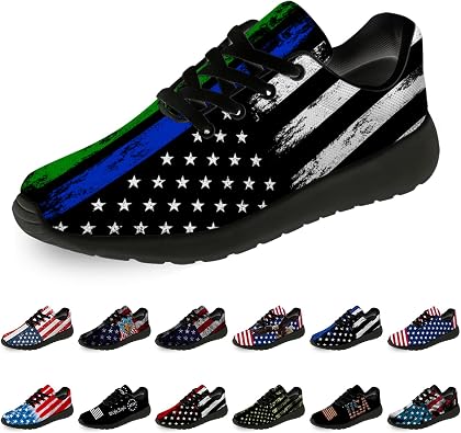 horethy American Flag Shoes for Men Women Running Shoes Womens Mens Comfortable Walking Tennis Sneakers Athletic Shoes Gifts