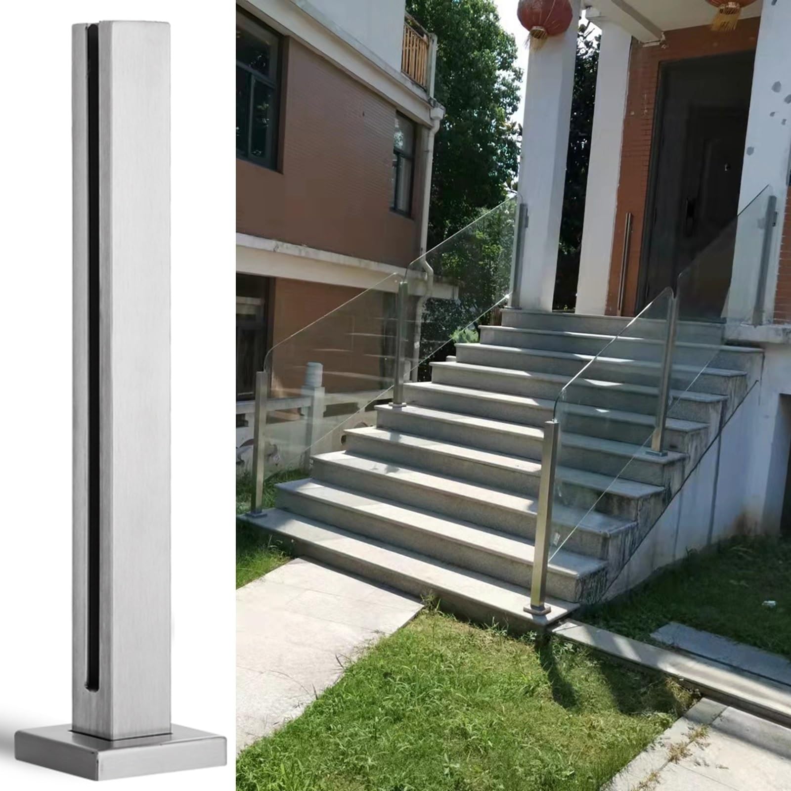 Poteau garde-corps inox 304 marron foncé 140 cm élégance durable