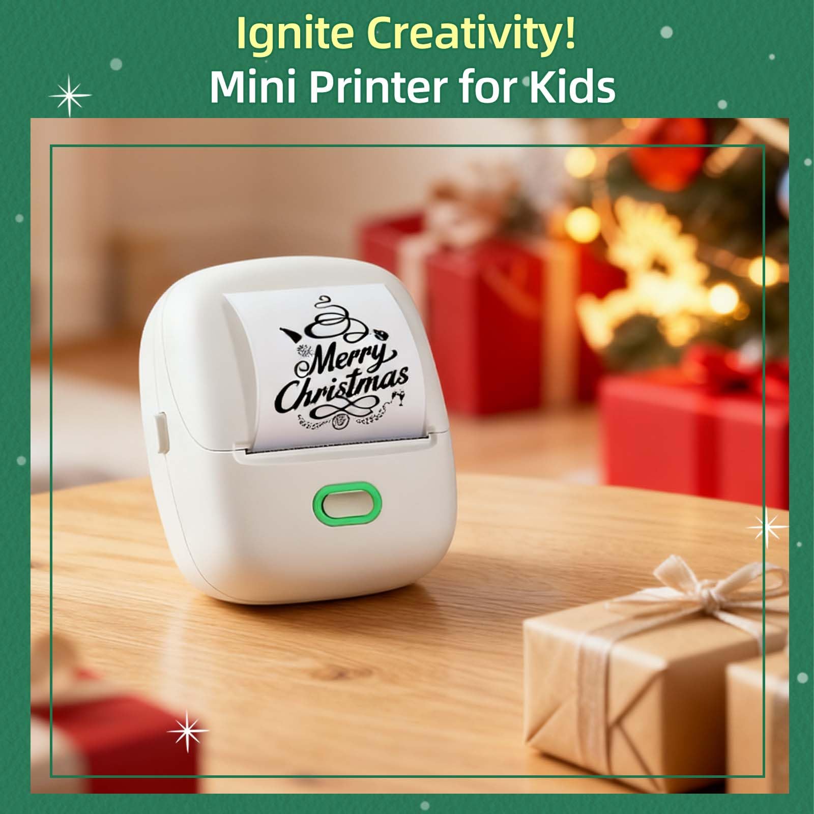 ORGSTA S002 Etichettatrice Bluetooth Portatile Mini Autoadesive Stampante Etichette Adesive 300 Dpi per Ufficio, Scuola, negozio Compatibile con iOS e Android Giocattolo Regalo di Compleanno e Natale