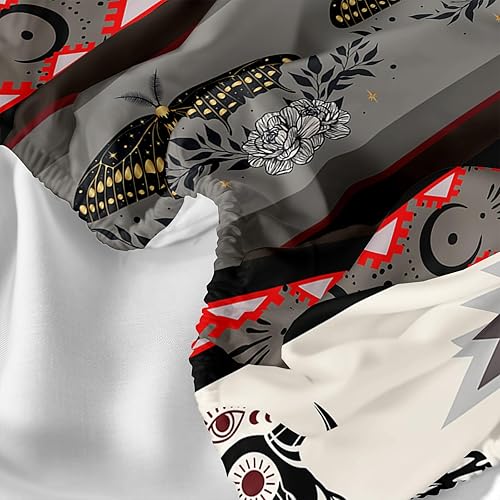 Miniatura 7 de Axolotl Juego de ropa de cama bohemio occidental, sábanas de ganado toro, tamaño Queen, sábana encimera de tribu bohemia, sábana encimera de flores