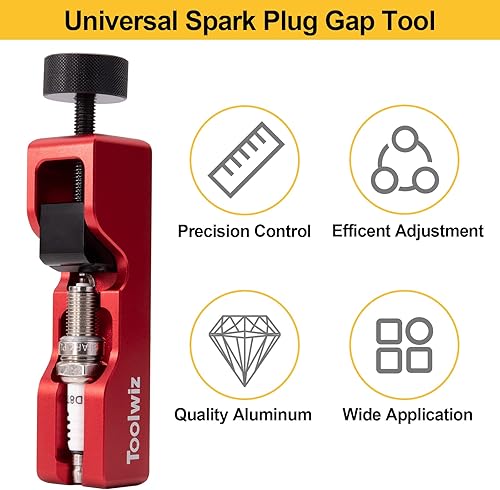 Miniatura 9 de Toolwiz Herramienta de separación de bujías con calibrador de acero de 32 cuchillas, herramienta de separación para la mayoría de bujías de rosca