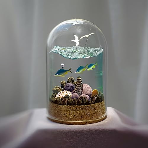 Miniatura 9 de Garneck 5 piezas de cubierta de vidrio de corcho, mini luces de hadas, contenedores pequeños, velas de postre, cúpula con pantalla de vidrio base,