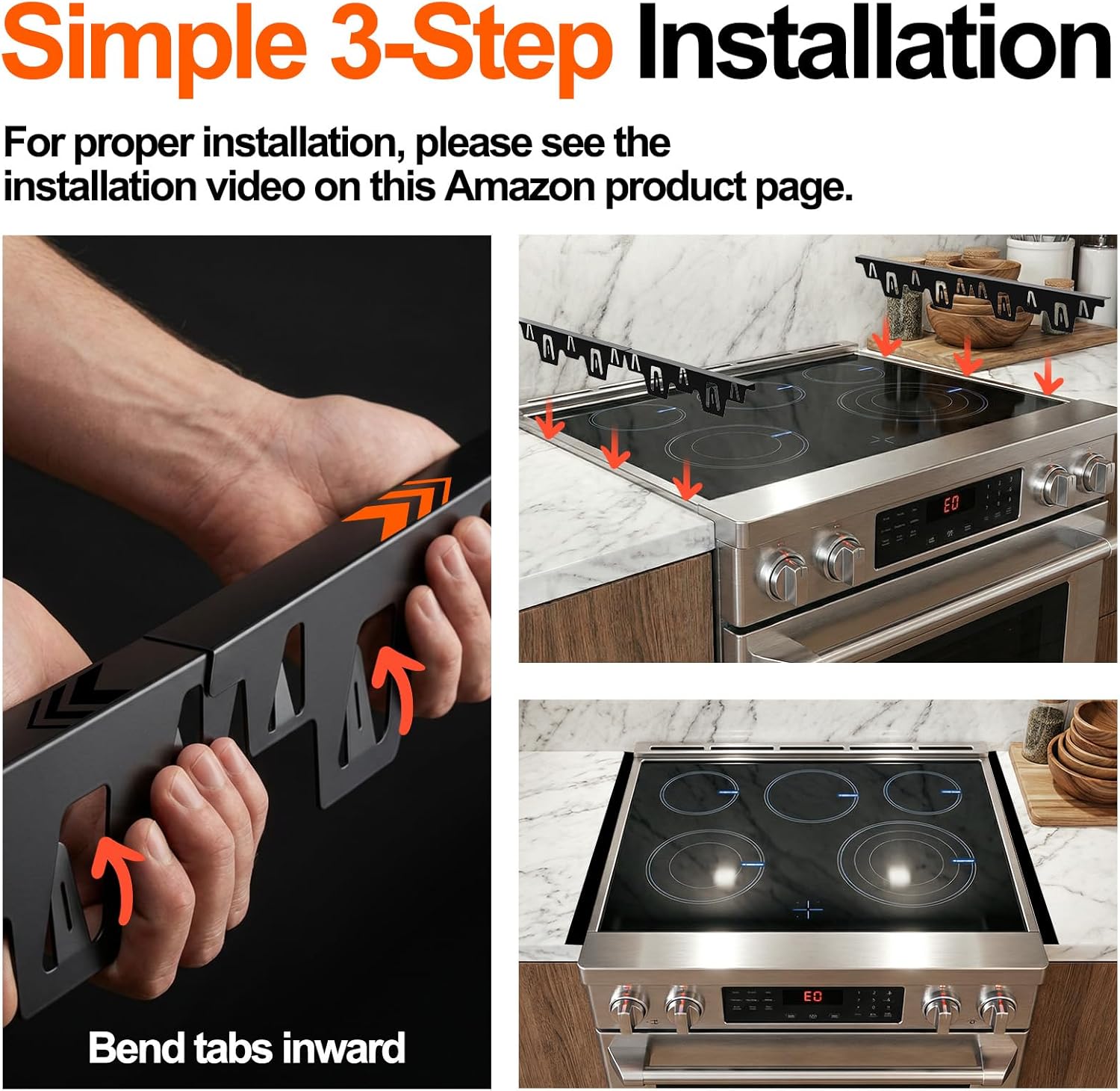 Stove Gap Covers Stainless Steel, 2 Pack Upgraded Stove Gap Filler for Gap Between Stove and Counter, Range Trim Kit Fits Up to 26 Inch & 0.6 Inch Width, Stove Counter Gap Cover thumbnail