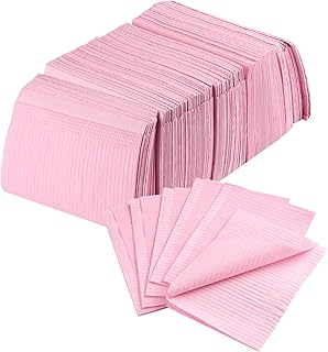 125Pcs Pink Disposable Table Mats for Nail Art 3 Ply Foldable Waterproof Dental Bibs Tattoo Sheets Nail Practice Table Cover for Medical Supplies Manicure Salon Pads