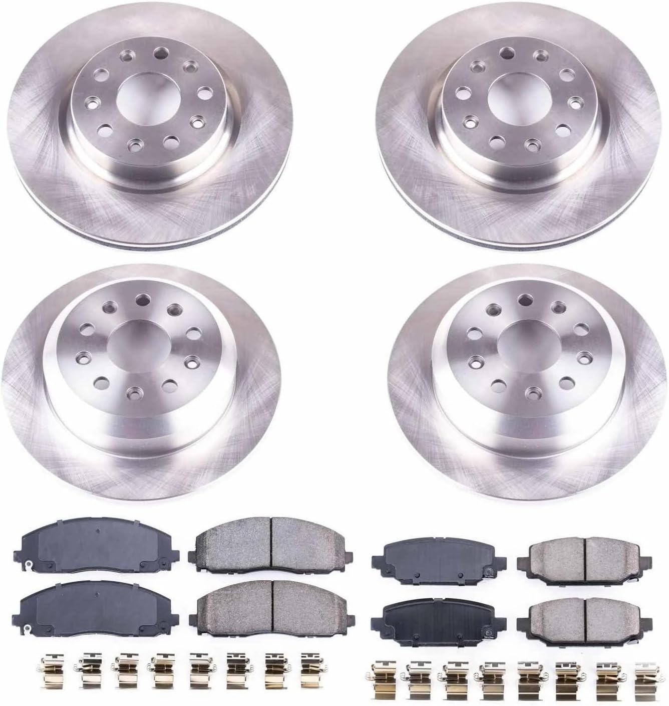 PowerStop Front and Rear Brake Kit For Jeep Wrangler 2018-24 - Disc Rotors & Ceramic Brake Pads Replacement, KOE7939