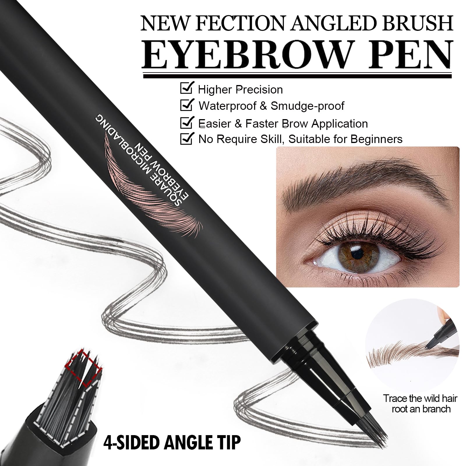 Eyebrow Pencil, Eyebrow Pen Set including Brow-Fection Angled Brush and Blade & Shade Brow Pencil - Image 3