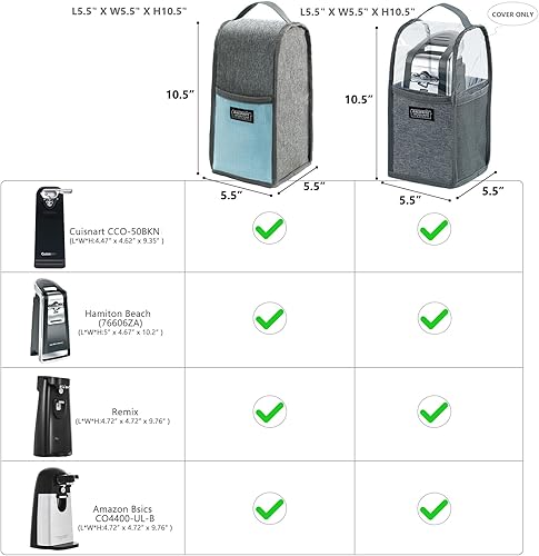 Miniatura 6 de BAGSRPITE - Cubierta para abrelatas, cubiertas de latas compatibles con el abrelatas eléctrico Hamilton Beach para cocina y Cuisinart CCO-50BKN,