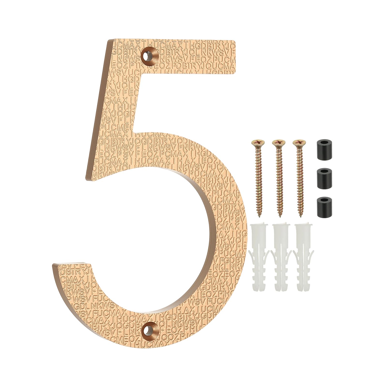 PATIKIL 6 Inch House Numbers for Outside Number 5 Gold Tone
