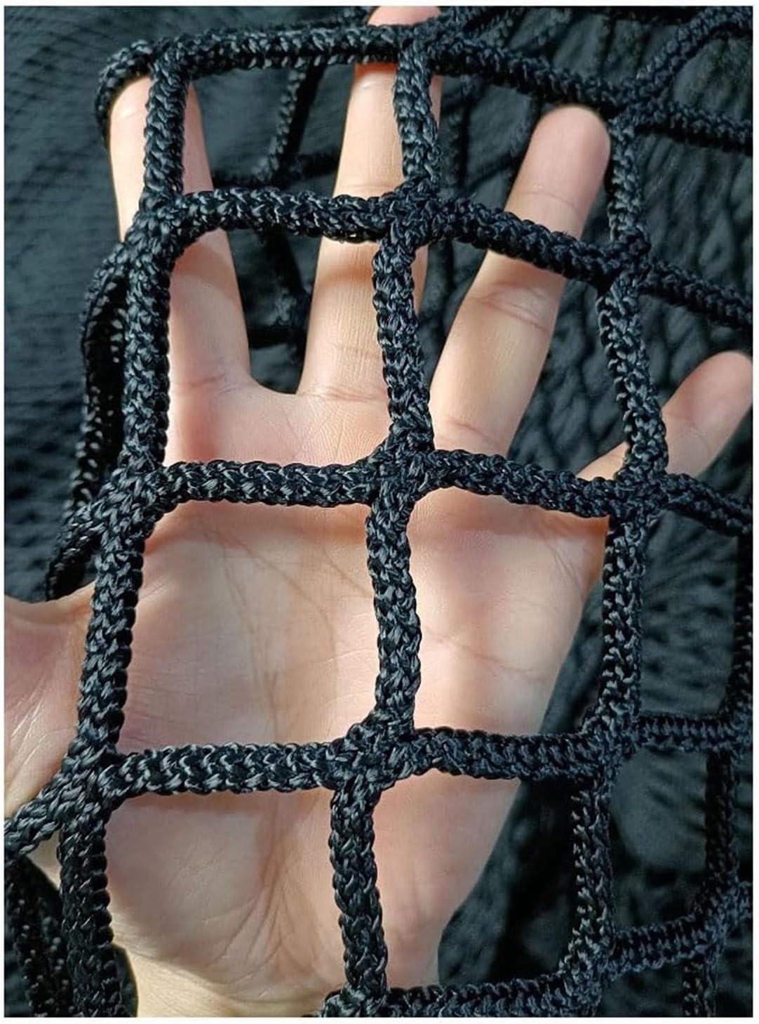 Climbing Cargo Net,5cm/4mm Black Square Hole Net Double Layers Playground Safety Net Polyester Kids Climbing Rope Bridge,1MX7M(3.3X23FT)