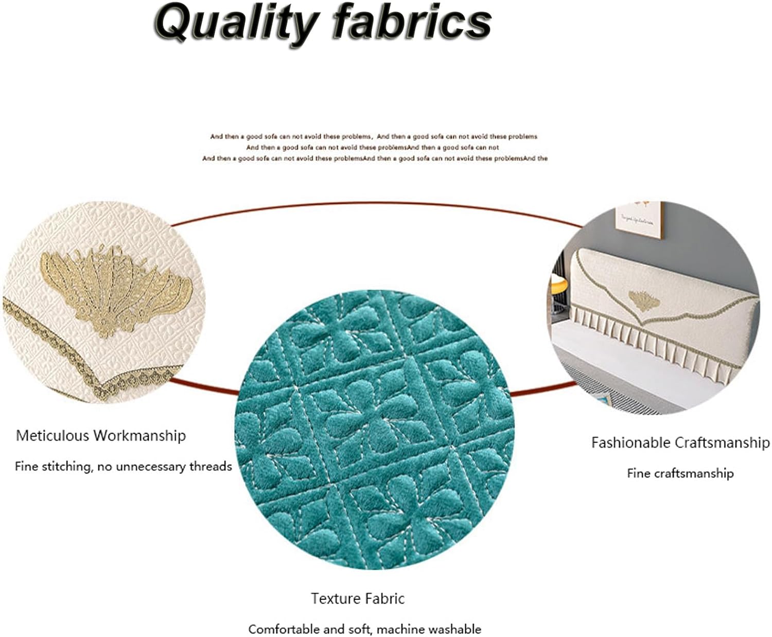 XOUVY Bed Headboard Covers Slipcover, Elastic Headboard Slipcover, Thickened Anti-Scratch Stretch Headboard Cover, Bed Head Cover for Upholstered Headboard Slipcover