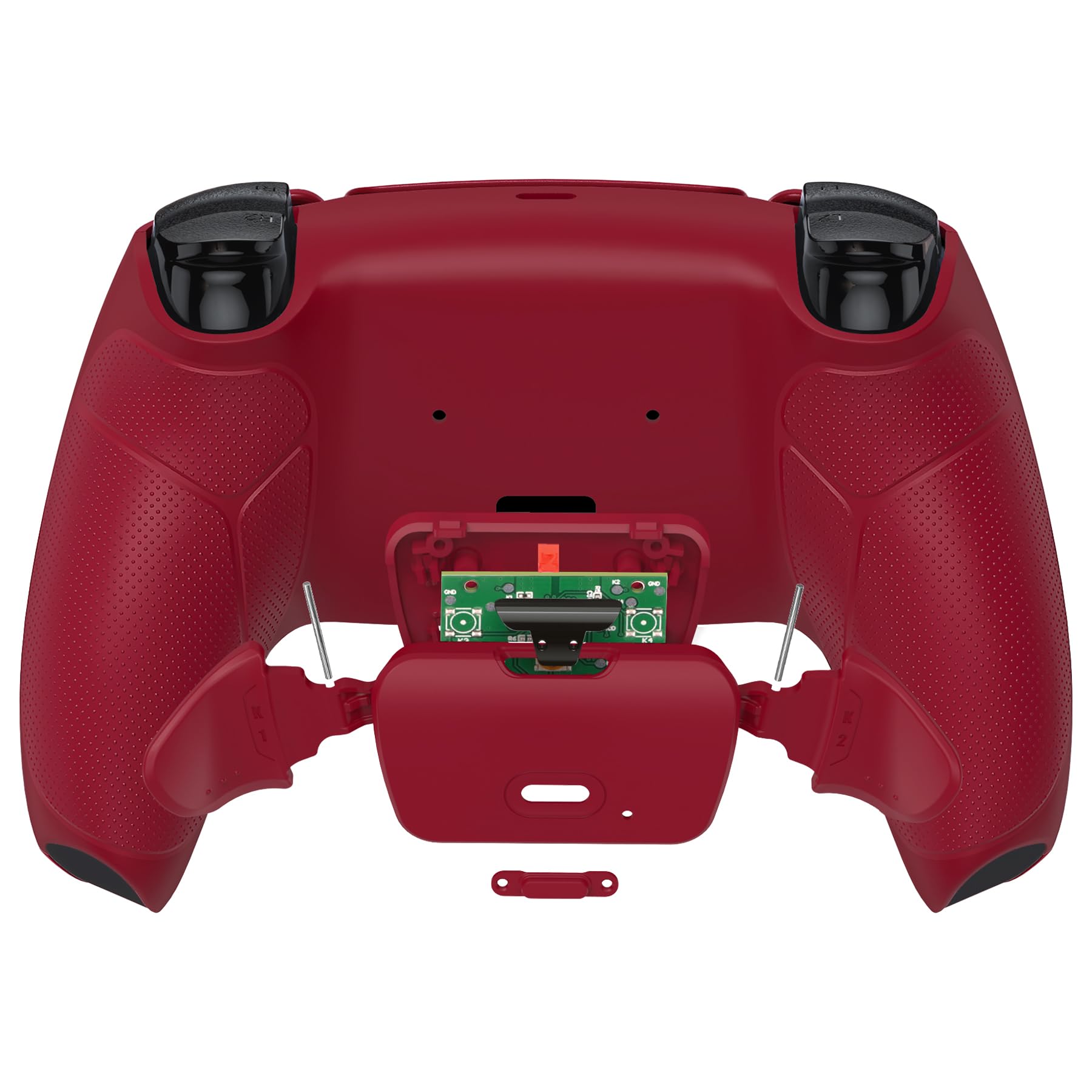 eXtremeRate RISE Remap Kit Programmabile per ps5 Controller BDM-030/040/050,Tasti Aggiuntivi Palette Back Button Cover Grip Gomma Pulsante Posteriore per ps5 Joystick-Volcanic Red