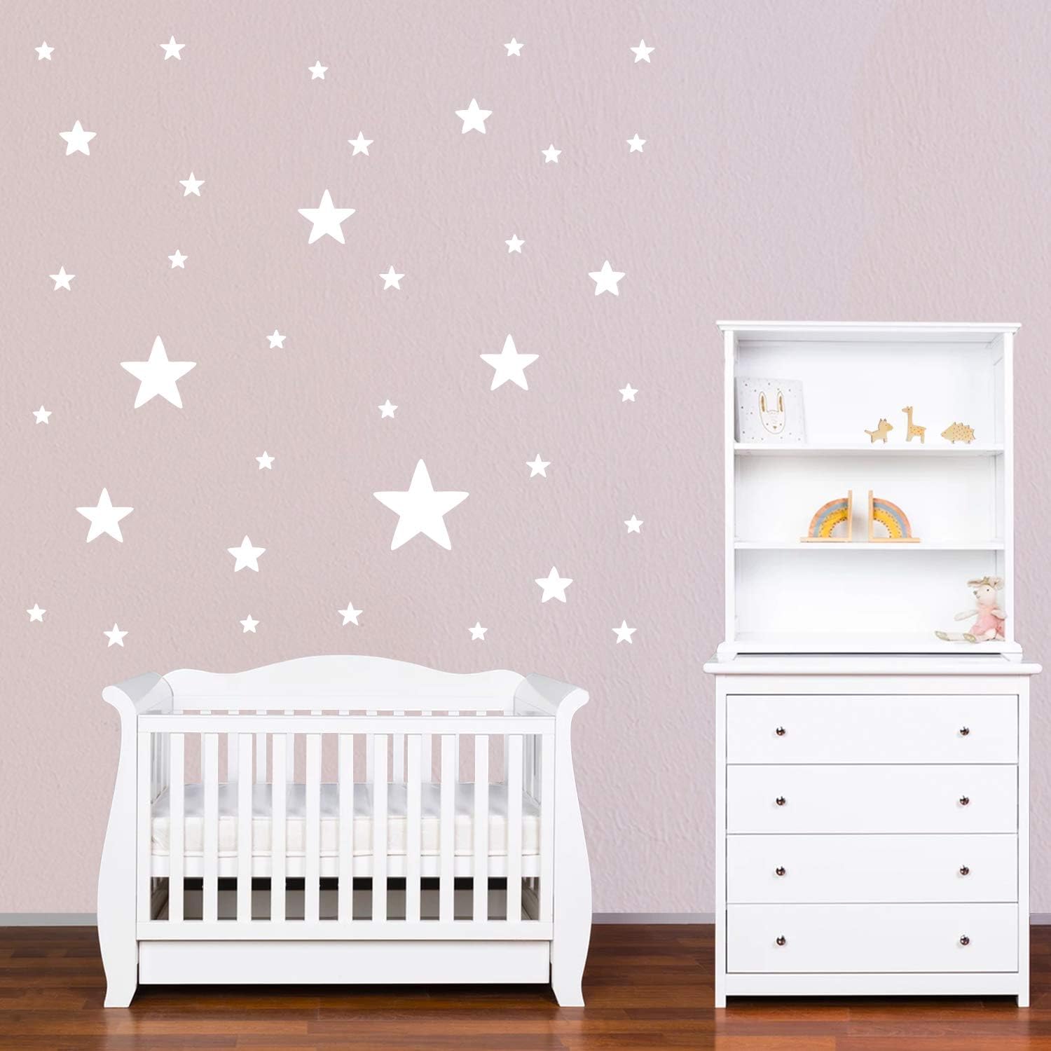 PREMYO Set of 36 Star Wall Stickers Kids - Nursery Decor Easy to Apply - Decals for Bedrooms for Girls Boys White - Image 4