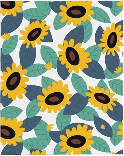 Miniatura 9 de Manta de girasol para mujer, suave manta de forro polar de verano de 50 x 40 pulgadas, manta ligera de viaje para cama, sofá, bonita decoración del