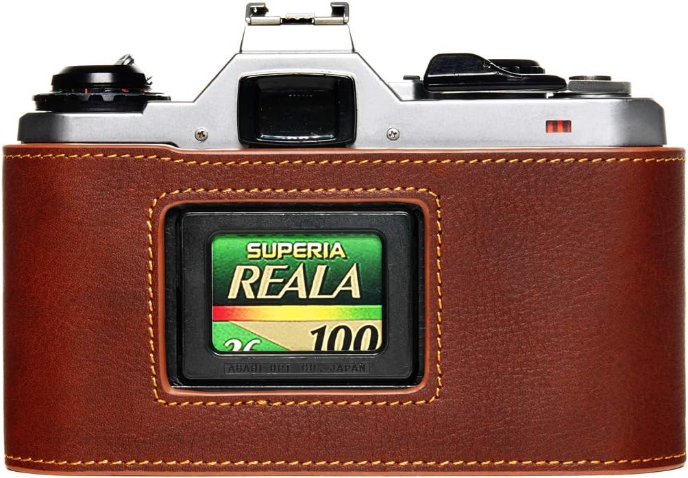 Handmade Genuine Real Leather Half Camera Case Bag Cover for Pentax ME ME Super MV MV-1 Rufous Color
