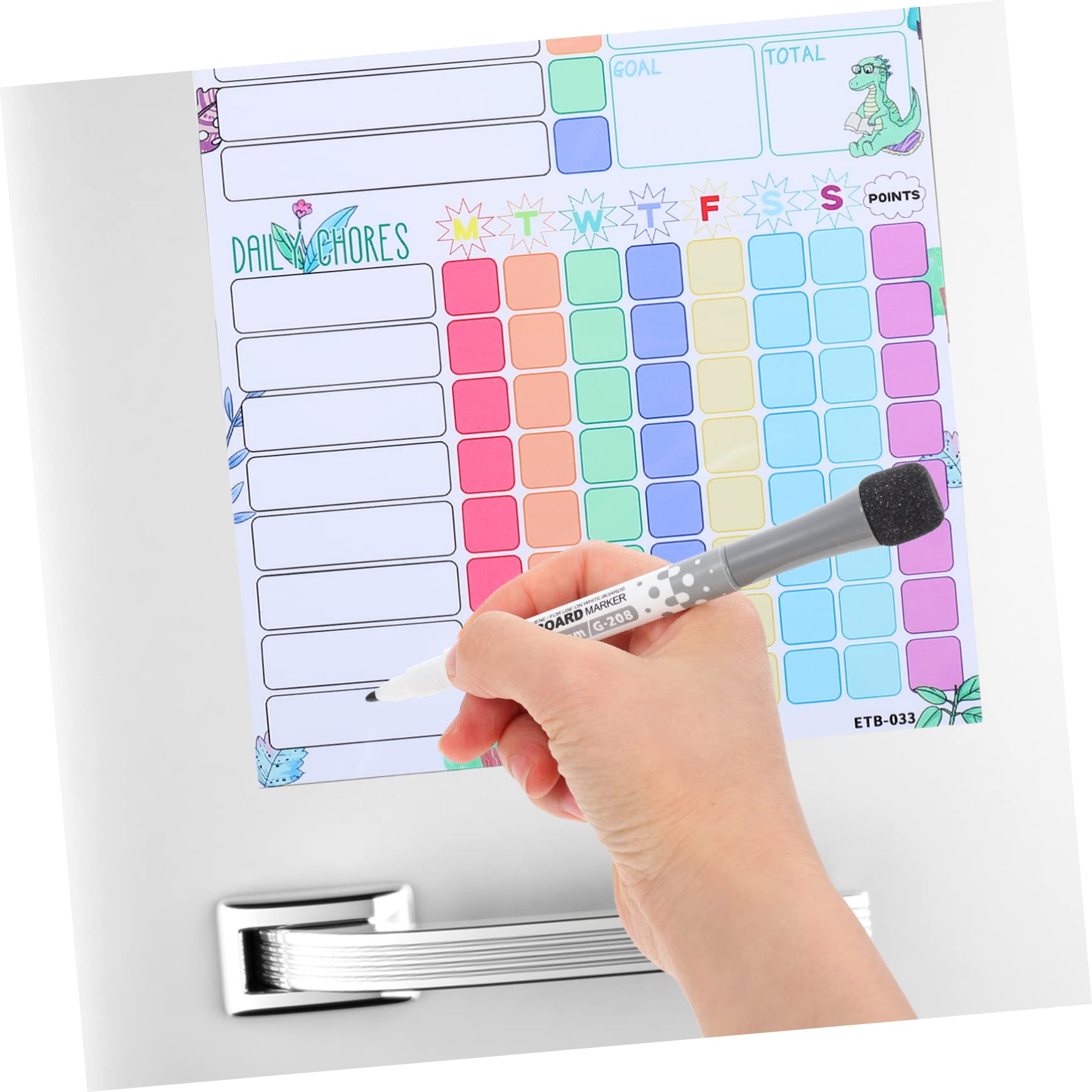 Angoily 4 Tabla de Recompensas Magnética Reutilizable para Accesorio Infantil para Hábitos y Diarias Calendario Semanal para Seguimiento Superficies Metálicas Familiar Educativo