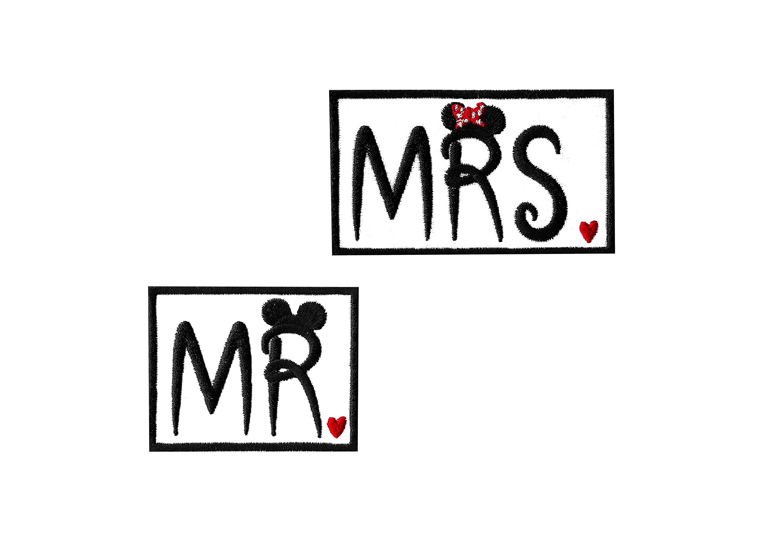 LUXPA - MR. & MRS. Mickey Style Couple Patch - Premium Quality Embroidered Iron on Patch - Applique - DIY - Easy Application…