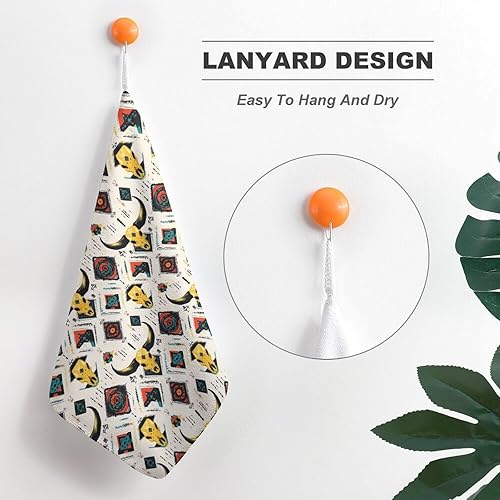 Miniatura 5 de Decorative Hand Towels for Bathroom - Retro Goat Skull Print Soft Absorbent Small Bath Hand Towels for Kitchen, Farmhouse, Spa, Hotel, Guest Tea and