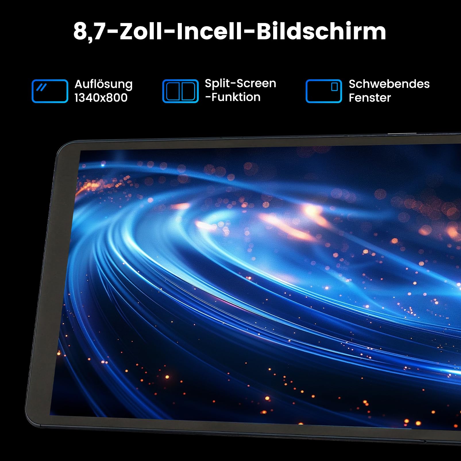 Azeyou F8 Mini Tablet 8,7 Zoll Android-Tablet 20 GB 64 GB GPS GMS 800 x 1340 IPS HD-Display | 20 GB RAM, IPS-HD-Display, Widevine L1, Wi-Fi 6, integriertes GPS