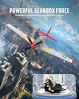 Vista 9 de VOLANTEXRC Avión RC, control remoto de 4 canales, avión de combate RTF con giroscopio de 6 ejes, 3 modos y acrobacias aéreas fáciles de volar, avión