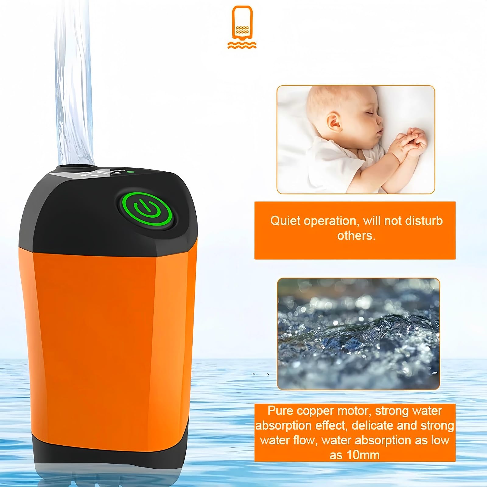 Fay Bless Przenośny prysznic na kemping, 4500 mAh, akumulator kempingowy z inteligentnym wyświetlaczem temperatury LED, wodoodporny zestaw prysznicowy IPX7, do wędrówek, podróży, samochodu, zwierząt