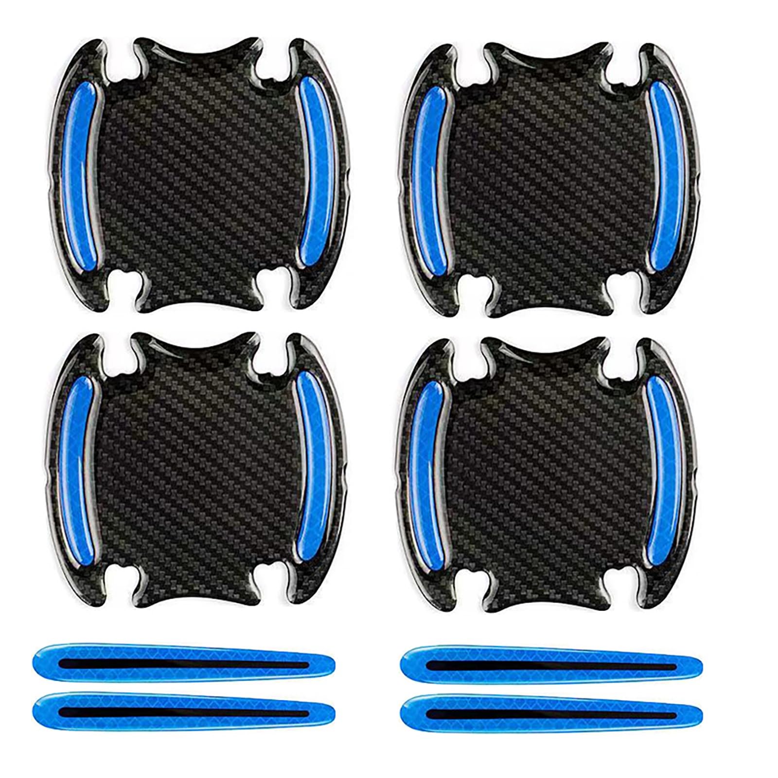 Reflective Car Door Handle Protector for BMW X3 2003-2021 2022 2023 2024 2025 E83 F25 G01, 3D Carbon Fiber Epoxy Scratch Guard, Nighttime Safety Warning Sticker, Anti-Collision Paint Film 8Pcs