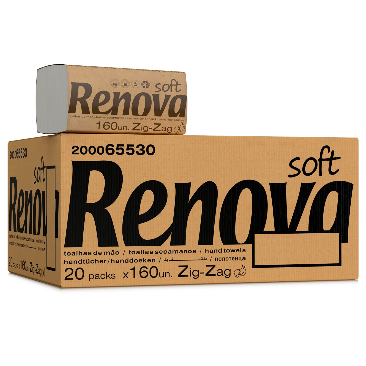 Renova Ręczniki Zig-Zag – 20 opakowań po 160 sztuk