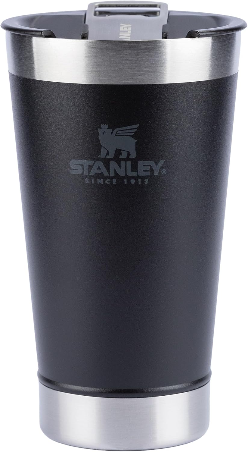 Stanley - Copo Térmico para Cerveja, 473ml, com Tampa, para Bebidas Quentes ou Frias, Matte-Black