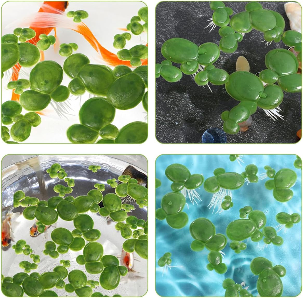 VALICLUD Artificial Duckweed Aquarium Plant Decor Simulation Floating Plastic Pond Plants Roots for Freshwater Aquatic Landscape