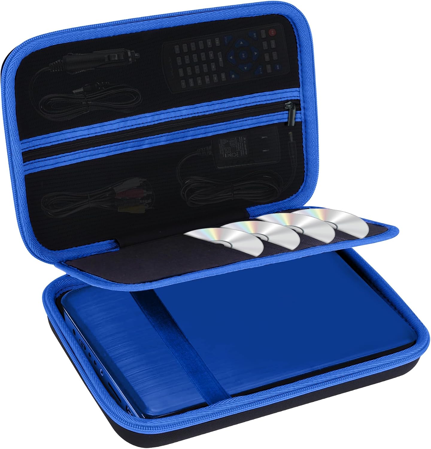 Lebakort Storage Case Compatible with YOTON 9.5" / POFOTO 9.5" / WONNIE 9.5" Portable DVD Player (Black+ Blue Case, for 9.5 Player) 3
