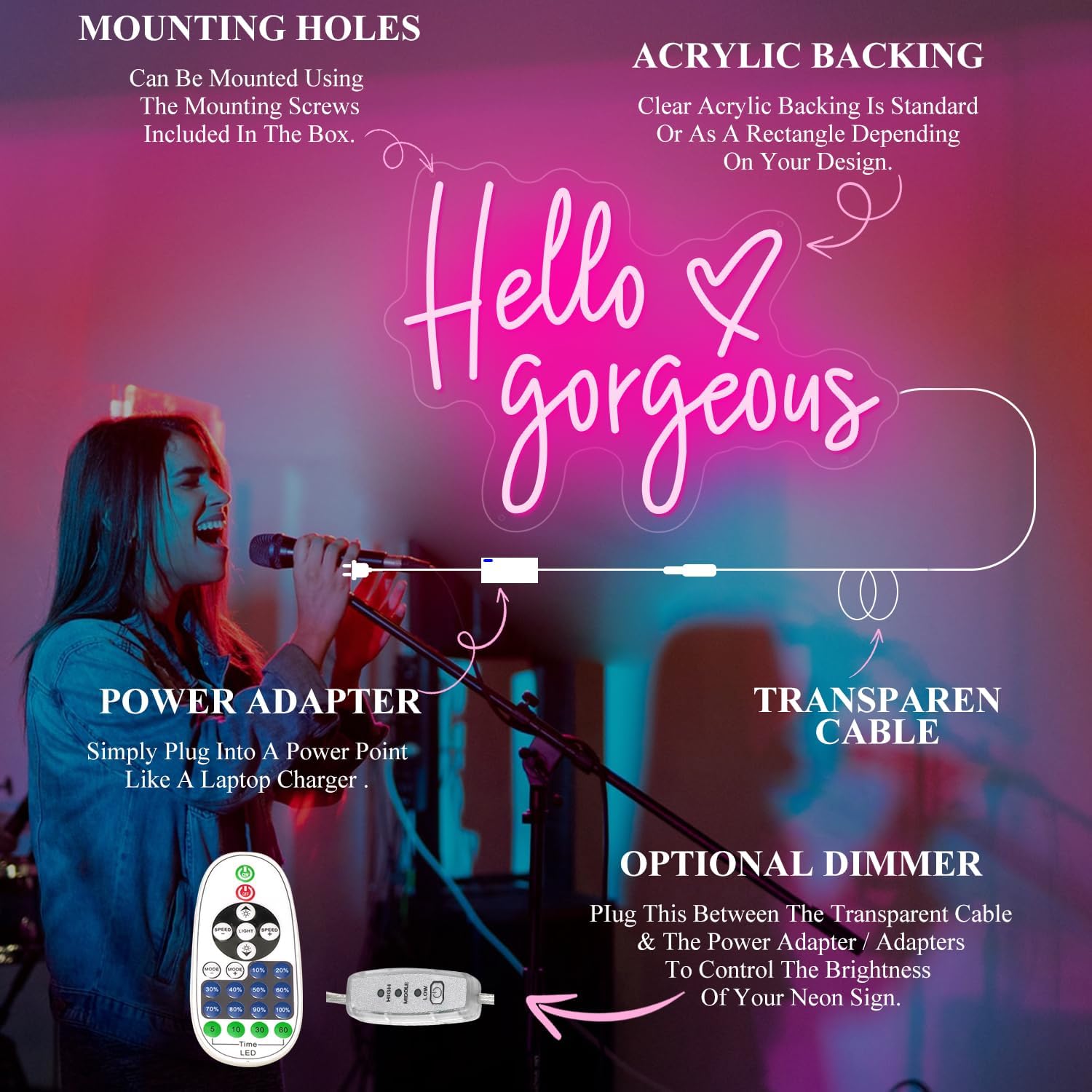 Custom Neon Signs, Personalized Neon Signs for Wall Decor, Neon Signs Customizable for Wedding Birthday Party Gifts Business Salon Bar Shop Logo Neon Signs Name