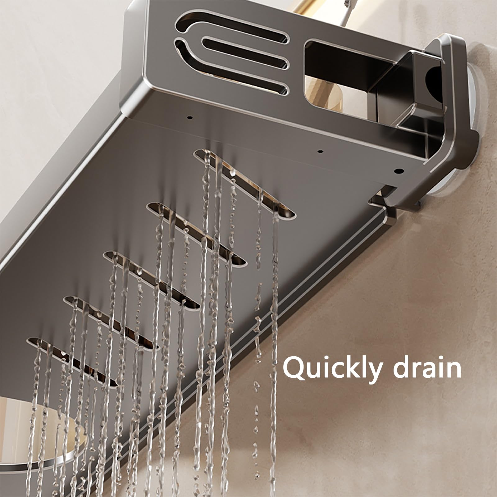 Waschbeckenablage Ohne Bohren, Waschbecken Ablage mit Saugnapf, Abnehmbar und Waschbar, Robust und Langlebig(Medium)