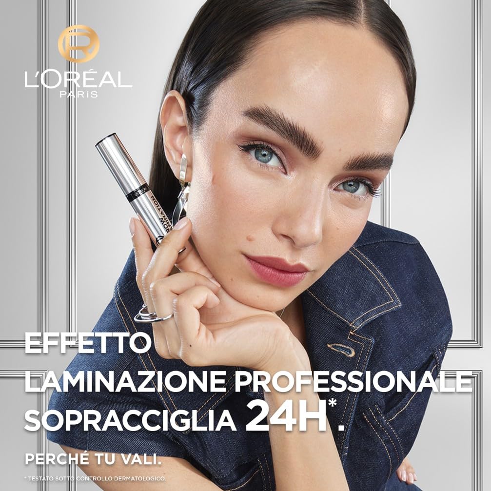L'Oréal Paris, Gel Fissante Sopracciglia, Effetto Laminazione Professionale, Sopracciglia Sollevate e Più Piene Fino a 24h, Resistente al Sudore, Brow Lamination Infaillible, 30 g