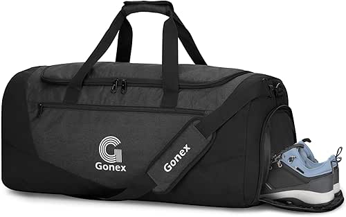 Gonex Gym Duffel Bag with Shoe Compartment Wet Pocket, Large