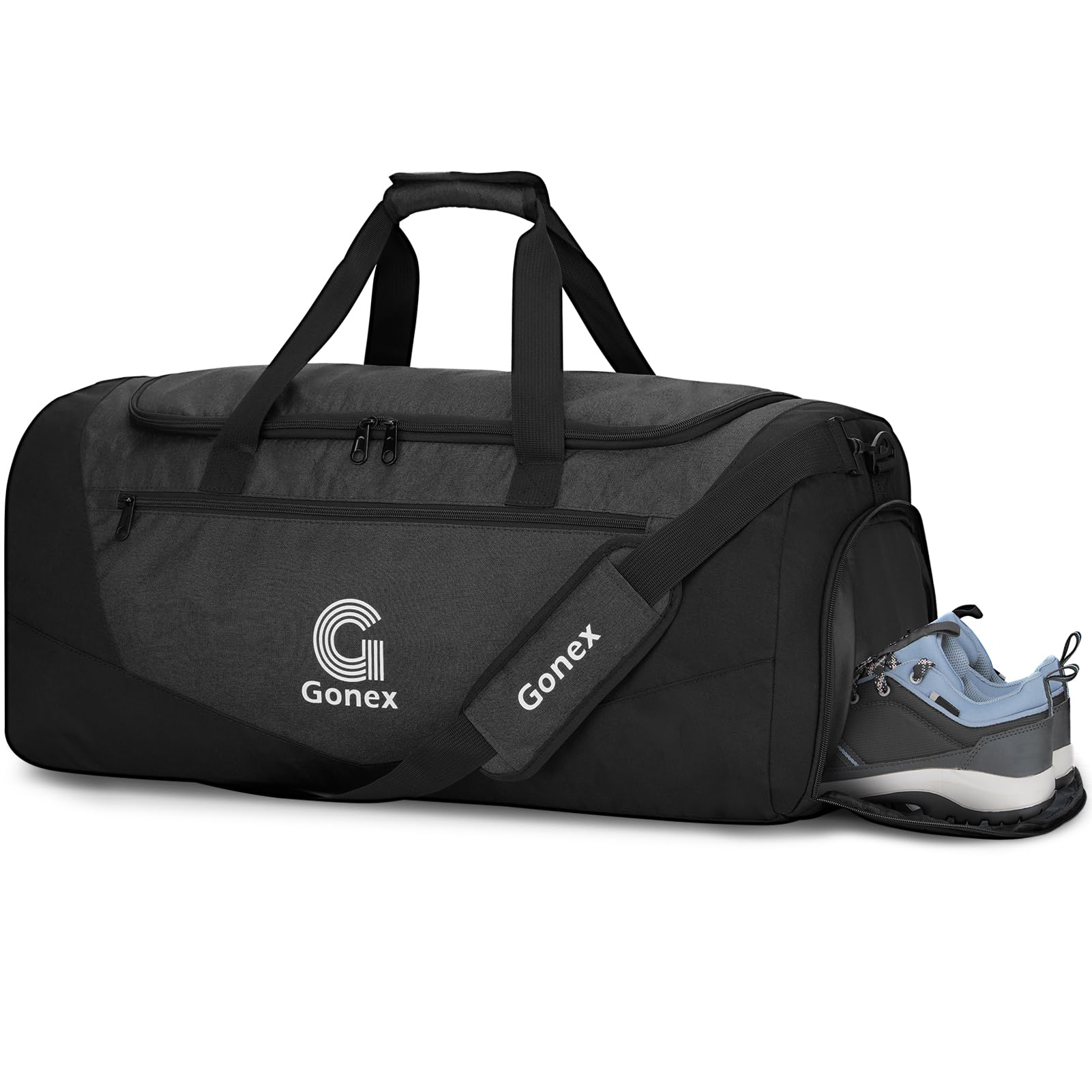 Gonex Gym Duffel Bag with Shoe Compartment Wet Pocket, Large Capacity Sports Duffle Bag for Men Women, Workout & Travel Bag with Multiple Pockets,