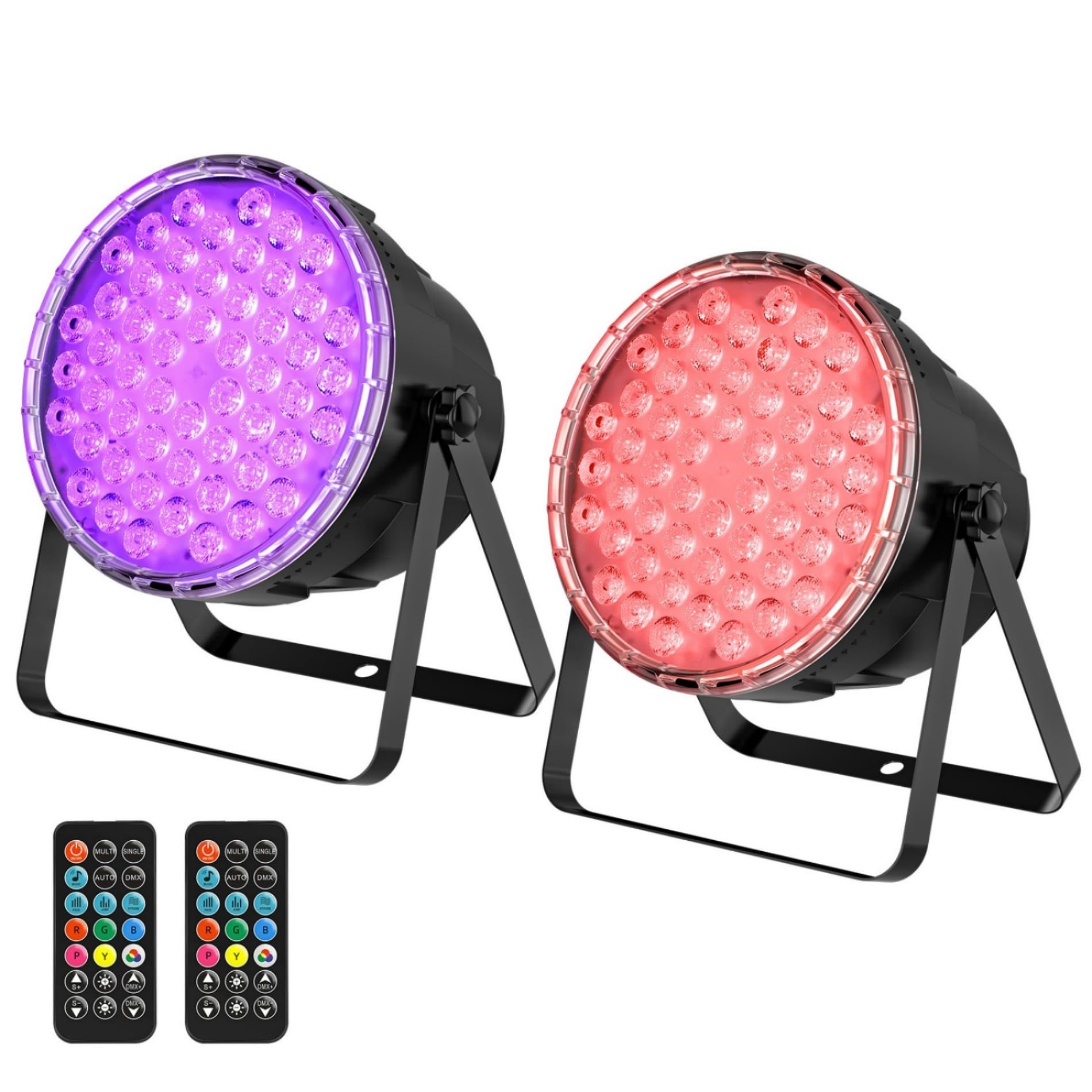 Betopper Disco Lights 54×3W dj Lighting fixtures LED RGB 3-in-1 Superior Brightness Par Can Lights Remote Control, Stage Light & Wash DMX Light for Party, Concert, Church, Wedding, Bar Events (2, 2P)