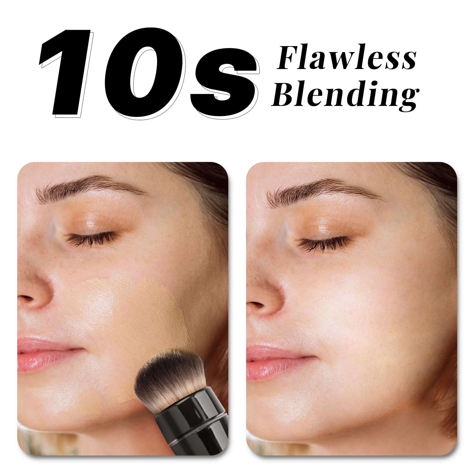 Ensemble de pinceaux de maquillage électriques rotatifs à 360°, 5 têtes de brosse végétaliennes, pinceaux mélangeurs rechargeables pour fond de teint, blush, poudre, bronze, contour, surlignage et
