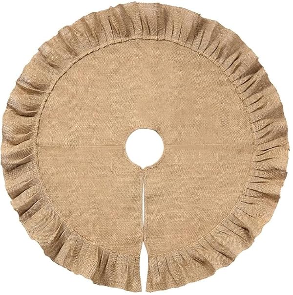 Kapyiupo 31 Inch Christmas Tree Skirt Decorations Linen Burlap Tree Skirt Round Xmas Cover for Christmas Party Mat Fall Indoor Clearance Outdoor Holiday Family Winter Home Decorations by Kapyiupo - Used condition - CA$8.45