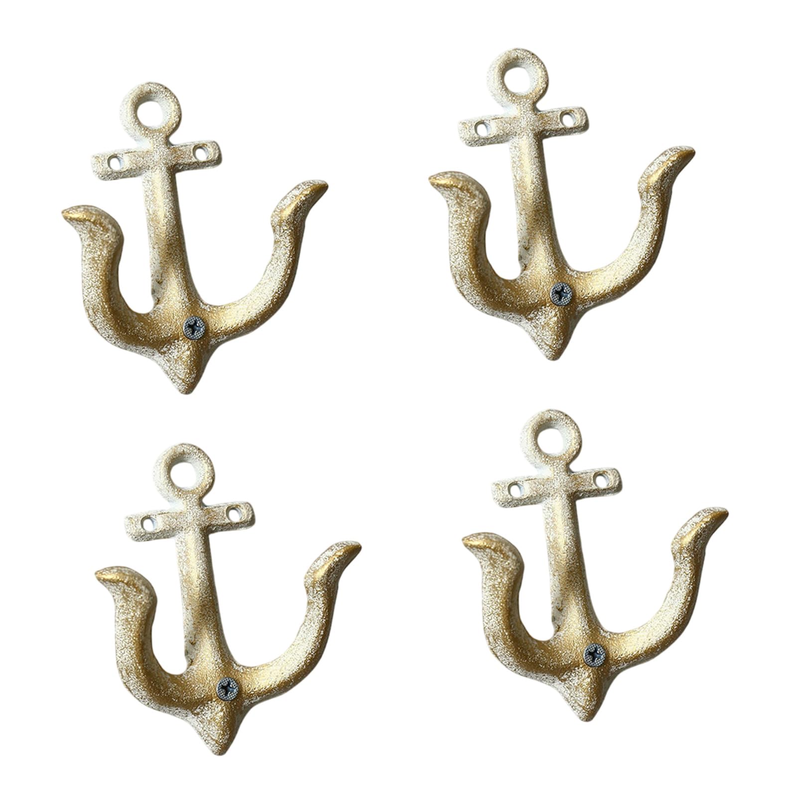 Piceioep Bucolic Iron Anchors Shape Wall Hooks for Coastal Themed Decors Heavy Duty Entryway Hangers Homes Organization Marine Themed Wall Organizers