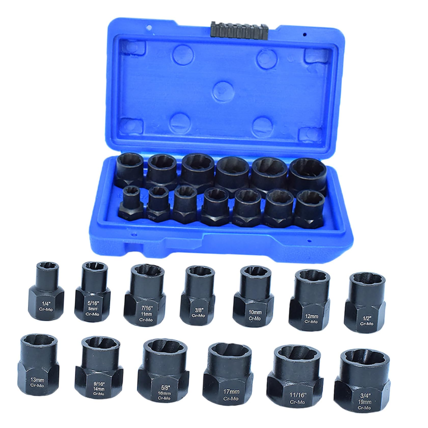 HOMSFOU Set Estrattore Bulloni e Dadi Motore Potente in Acciaio Cromo-molibdeno Design Pratico e Scanalatura a Spirale Profonda per Rimozione Ruggine e Bulloni Spanati