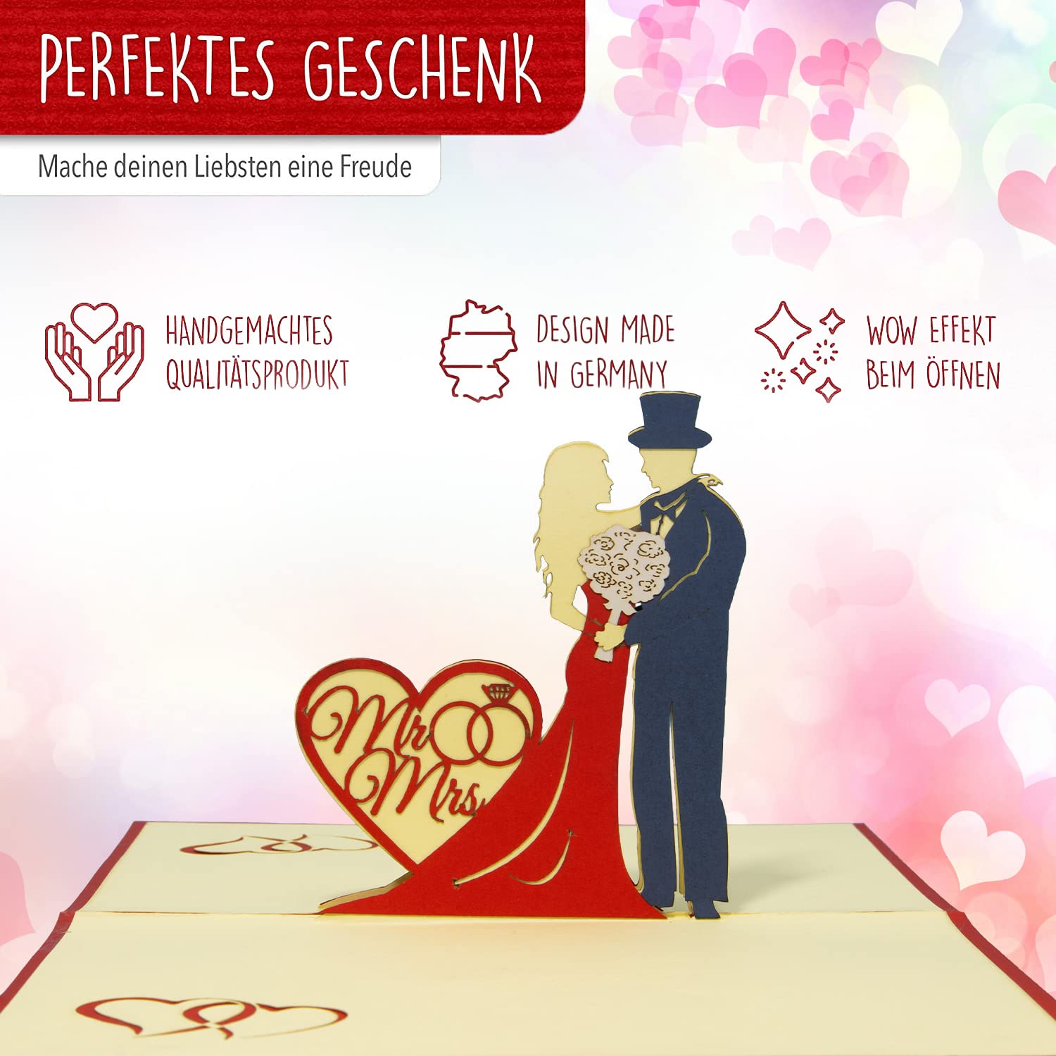LINPOPUP® Carte 3D Cartes D'invitation De Mariage Cartes De Voeux Des