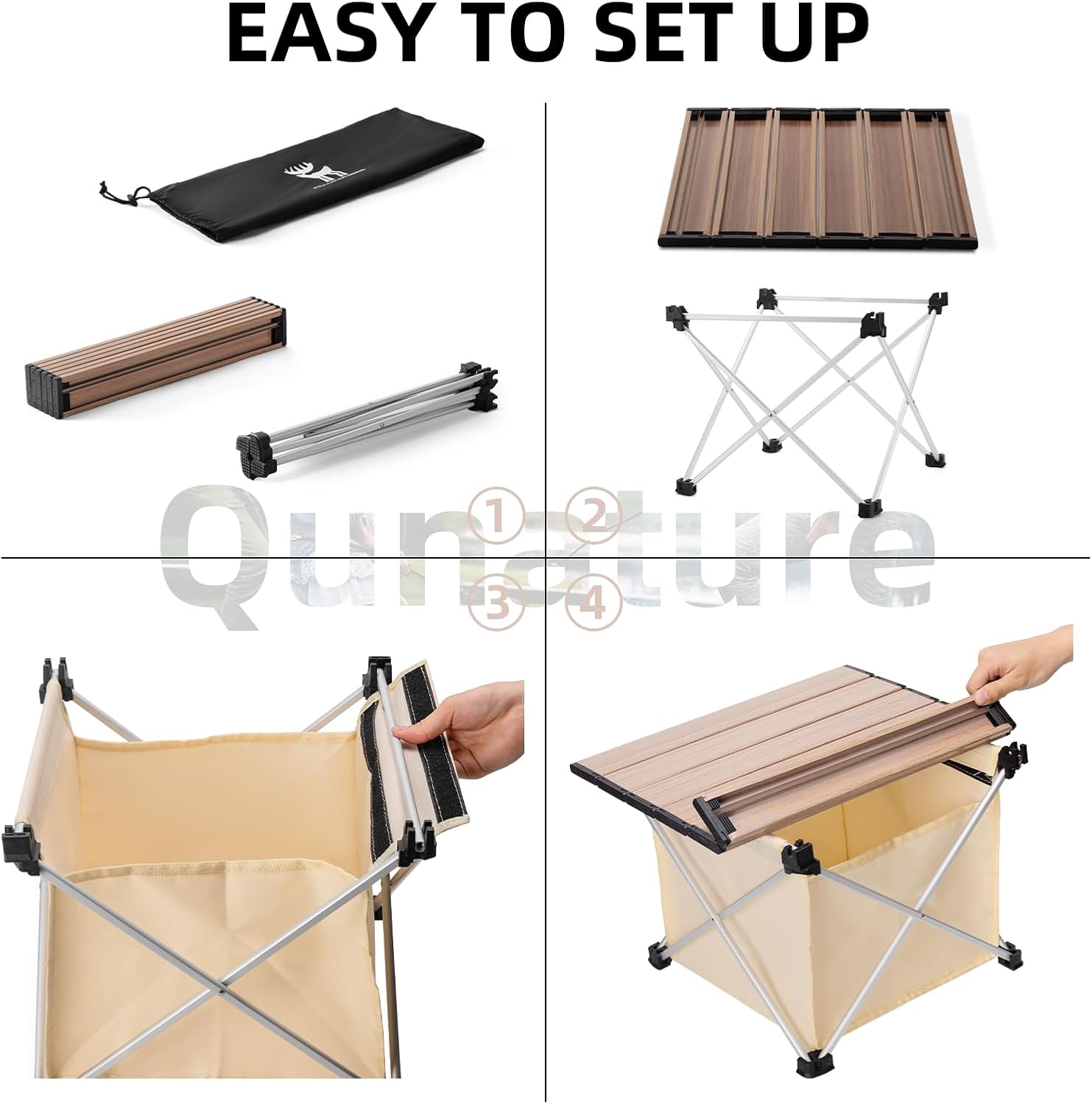 Portable Camping Table Folding Beach Table Ultralight Aluminum Camp Table with Storage Bag for Beach Hiking Backpacking Fishing Picnic