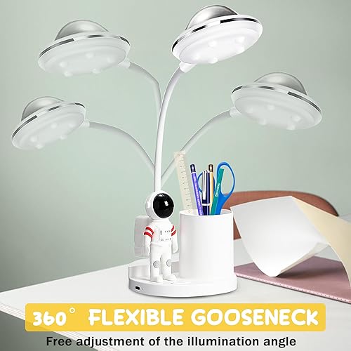 Miniatura 4 de Lámpara de escritorio de astronauta para niños, proyector espacial de estrellas, lámparas de cohete espacial, luces de astronauta con soporte para