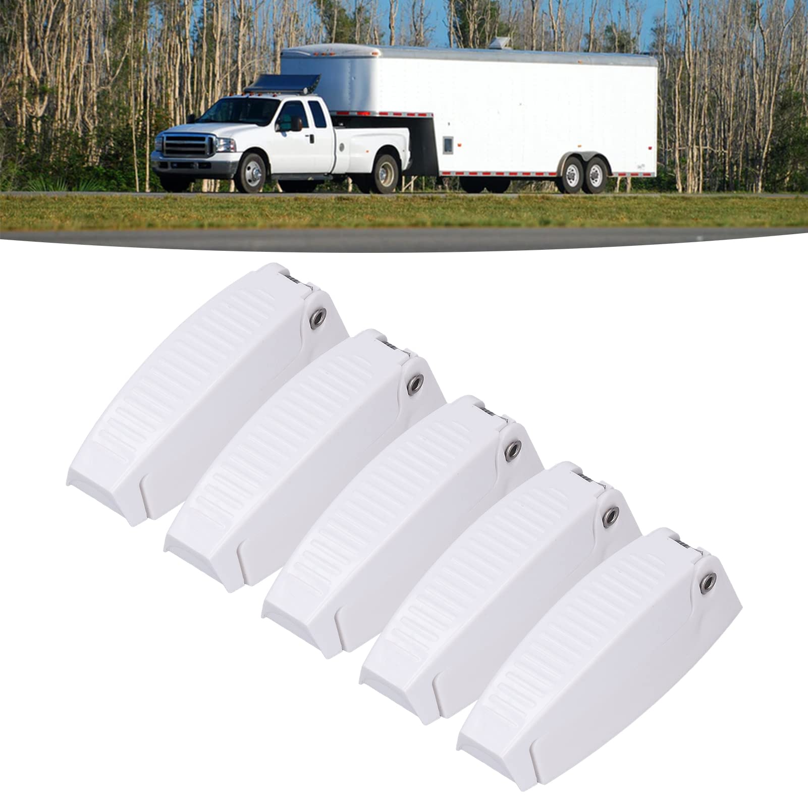 12 PCS RV Camper Trailer Baggage Door Clip COMPARTMENTCATCH Holders 888 White Di - Foto 2