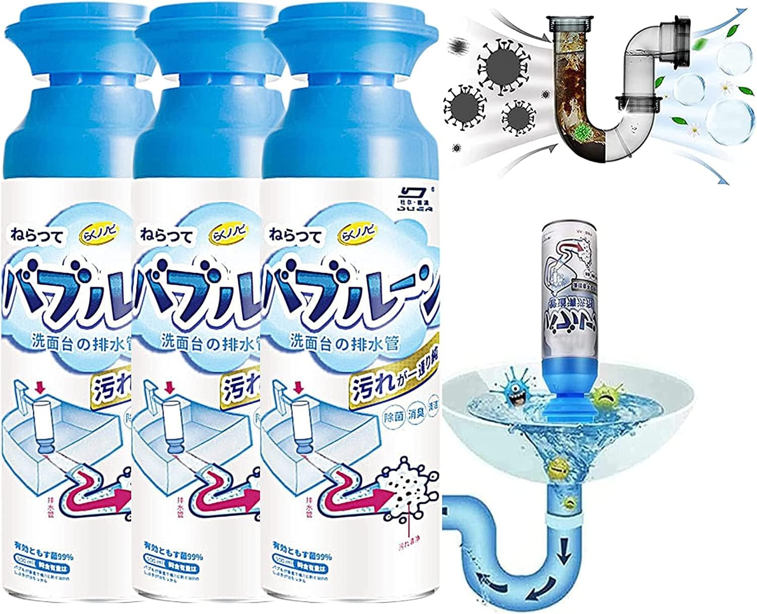 Herios Drain Foam Cleaner, Liquid Hair Drain Clog Remover