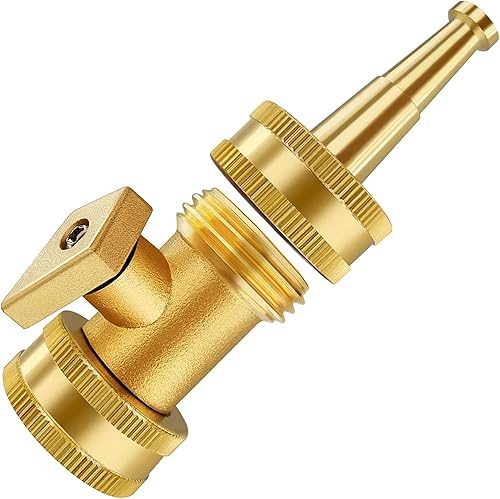 Boquilla de chorro de manguera de latón, boquilla de manguera de jardín, resistente 3/4" GHT