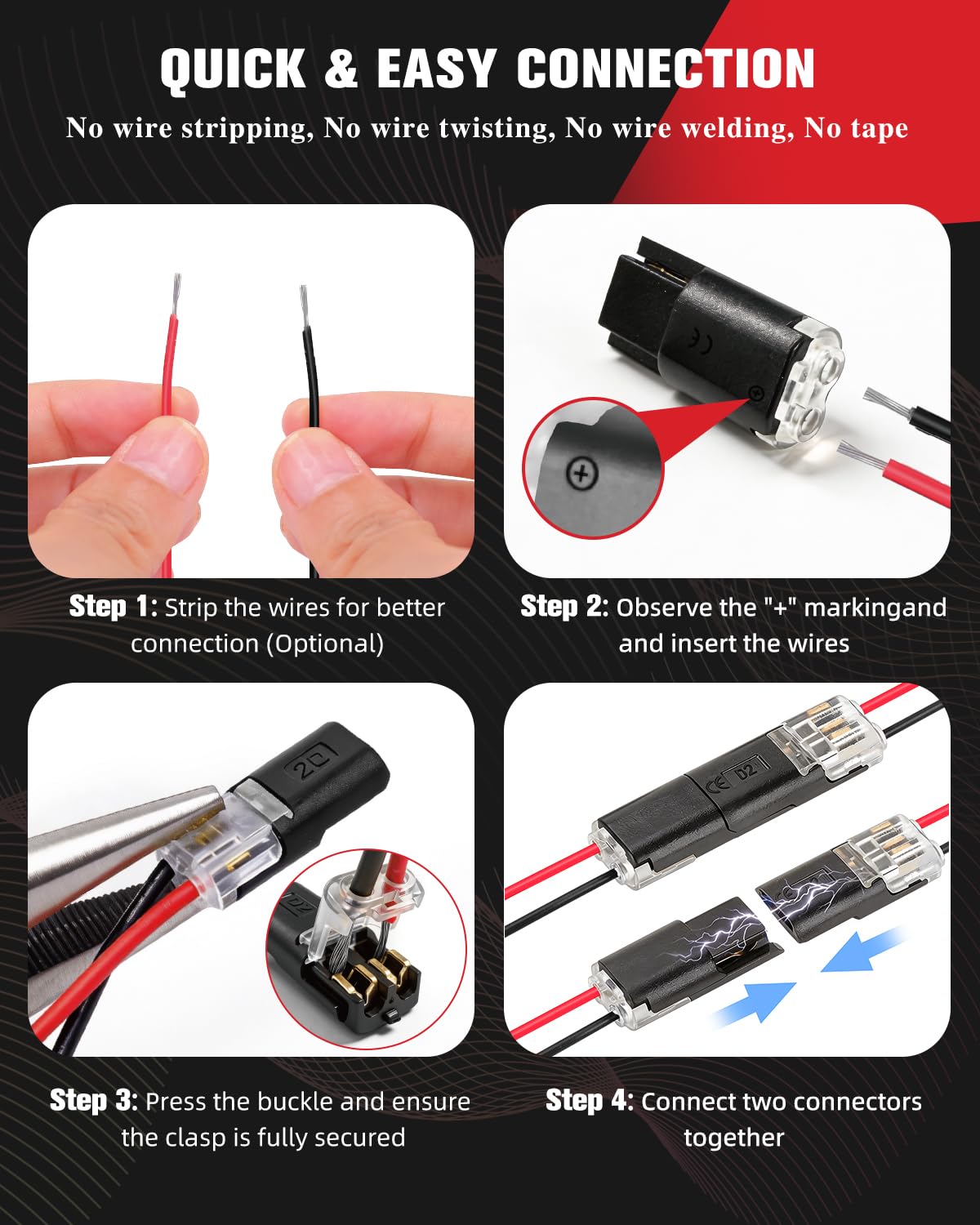 Kuject Wire Connectors - No Stripping Needed -3 Kuject Wire Connectors - No Stripping Needed -3