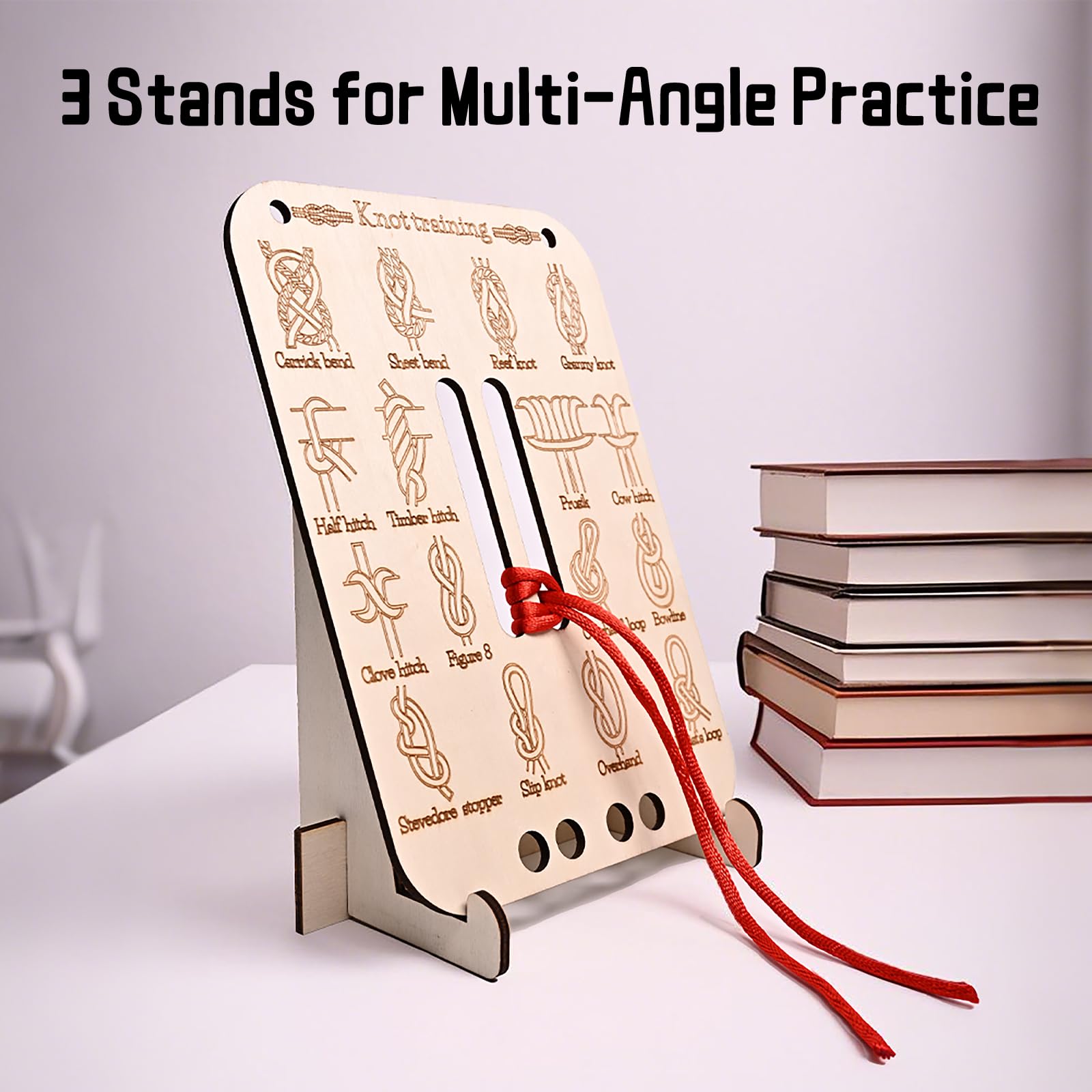 Knoten Lernbrett Mit 16 Knoten - Übungsbrett Für Outdoor & Survival