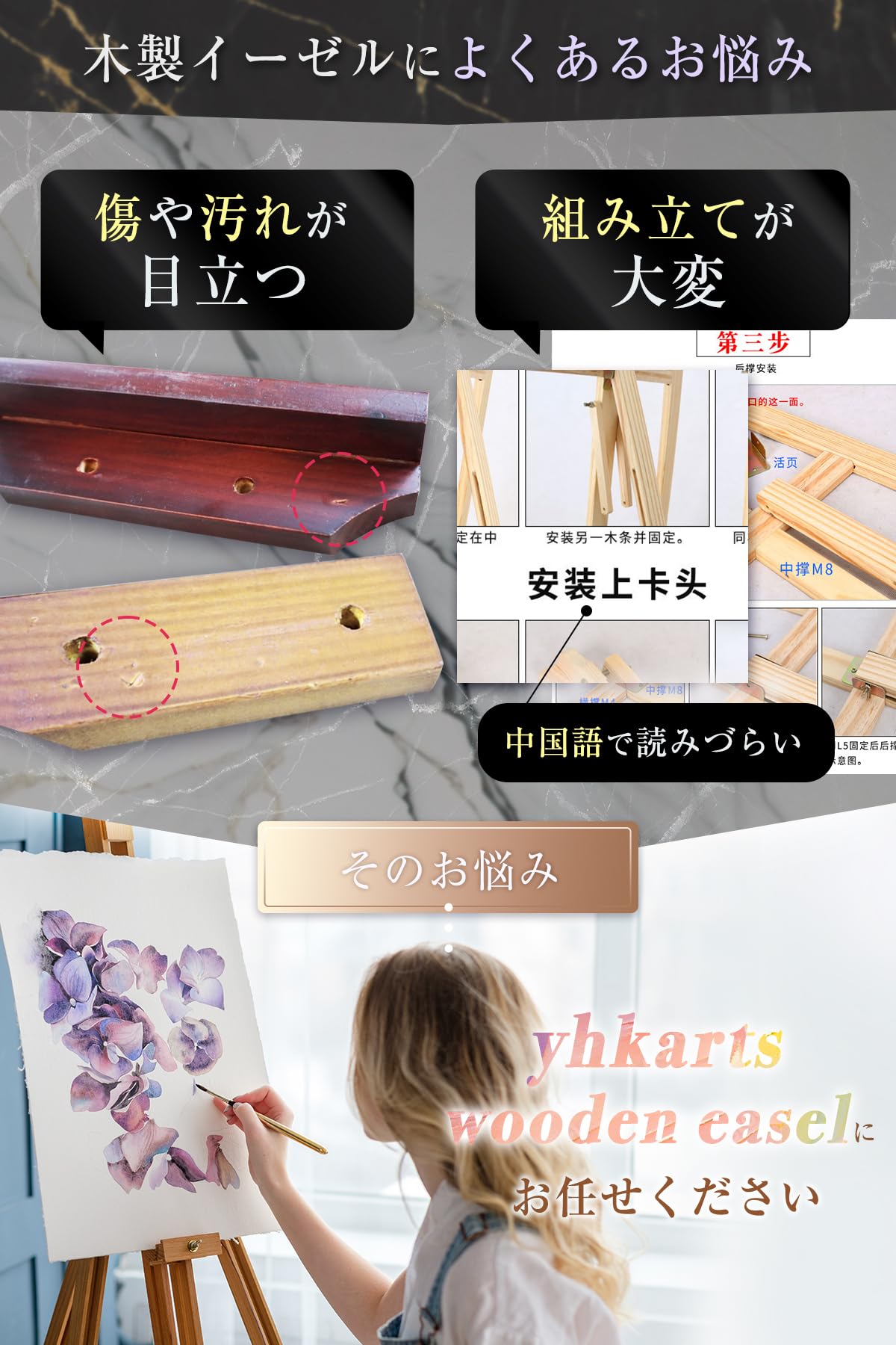 Amazon.co.jp: 【現役美術家監修】木製 デッサン イーゼル [動画と